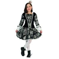 Zilver Zwarte Barok Jurk Meisjes - thumbnail