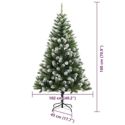 VidaXL Kunstmatige scharnierkerstboom met bedekte sneeuw 180 cm