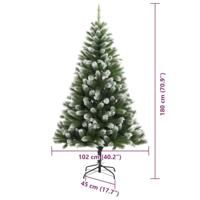 VidaXL Kunstmatige scharnierkerstboom met bedekte sneeuw 180 cm - thumbnail