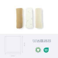 Verpakking van 3 inbakerdoeken - DOOMOO - Biologisch katoenen gaas - Oeko-Tex gecertificeerd - Beige - thumbnail