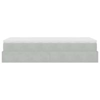 Ottoman bed met matras 90x200cm fluweel lichtgrijs - thumbnail