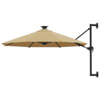 Wandparasol met LED's 300 cm taupe - thumbnail