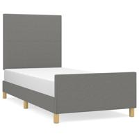 Bedframe zonder matras 100x200 cm stof donkergrijs - thumbnail