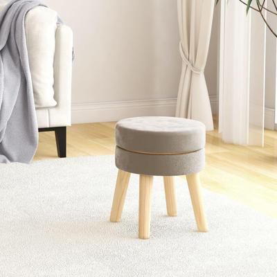 Hocker rond fluweel donkergrijs Hocker rond fluweel donkergrijs