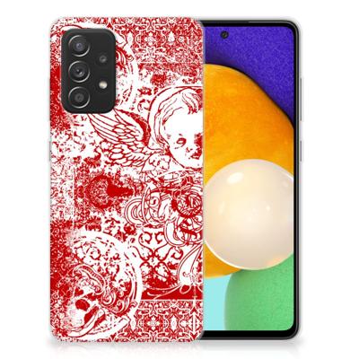 Silicone Back Case Samsung Galaxy A52 (5G/4G) Angel Skull Rood Silicone Back Case Samsung Galaxy A52 (5G/4G) Angel Skull Rood