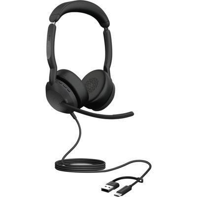 Jabra Evolve2 50 On Ear headset Kabel, Bluetooth Stereo Zwart Ruisonderdrukking (microfoon), Noise Cancelling Headset, Microfoon uitschakelbaar (mute),