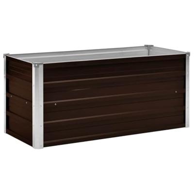 VidaXL Plantenbak verhoogd 100x40x45 cm gegalvaniseerd staal bruin