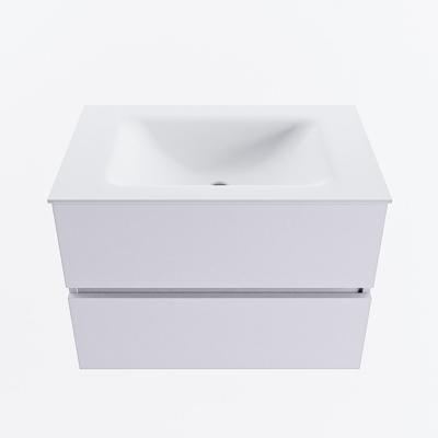 MONDIAZ VICA 70cm badmeubel onderkast Cale 2 lades. Wastafel CLOUD midden zonder kraangat, kleur Talc.