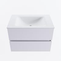 MONDIAZ VICA 70cm badmeubel onderkast Cale 2 lades. Wastafel CLOUD midden zonder kraangat, kleur Talc. - thumbnail