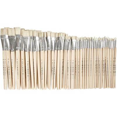 Creativ Company Nature line kwasten, afm 00+0+1+2+4+8+12+14+20+22, l: 17,5-20,5 cm, b: 3-22 mm, plat, 10x12 stuk/ 1 doos