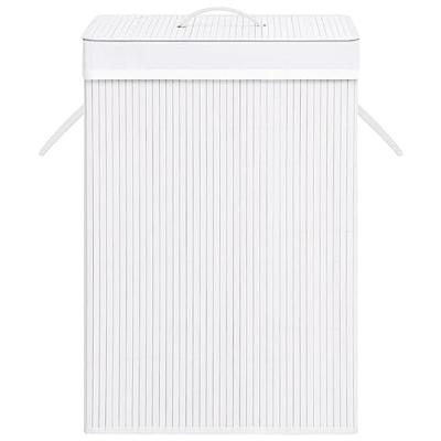 VidaXL Wasmand met 2 vakken 72 l bamboe wit VidaXL Wasmand met 2 vakken 72 l bamboe wit