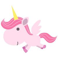 Roze eenhoorn - Muursticker - thumbnail