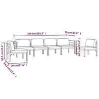 6-delige Loungeset met kussens aluminium antracietkleurig - thumbnail