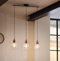 Eglo Vintage eettafel hanglampTarbes 3-lichts koper met zwart - 94195 - thumbnail