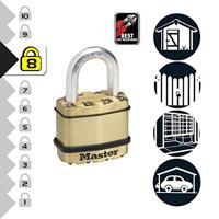 Masterlock 45mm laminated steel padlock - zinc outer treatment with brass finish - M1BEURD - thumbnail