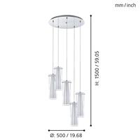 Eglo HanglampPinto 5-lichts nikkel mat - 93003 - thumbnail