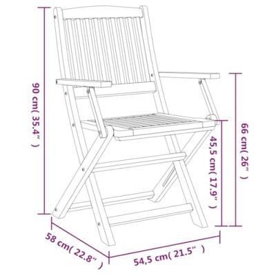Tuinstoelen 4 st inklapbaar 57,5x54,5x90 cm massief acaciahout