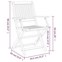 Tuinstoelen 4 st inklapbaar 57,5x54,5x90 cm massief acaciahout - thumbnail