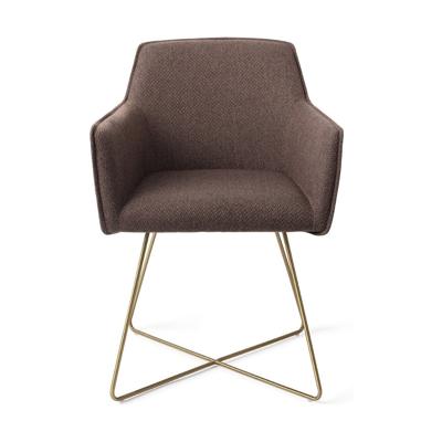 Jesper Home Eetkamerstoel 'Hofu' Cross Gold, kleur Potters Clay
