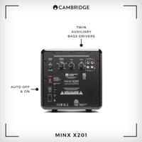 Cambridge Audio Minx X201-200 Watt actieve subwoofer met twee extra basdrivers en volledig instelbaar geluid - Zwart - thumbnail
