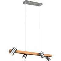 LED Hanglamp 4-lichts Rond - Mat Bruin/Nikkel Aluminium - GU10 Fitting - thumbnail