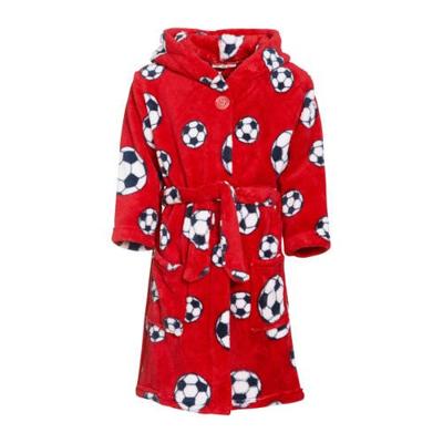 Kinderbadjassen met print-Voetbal rood-98/104