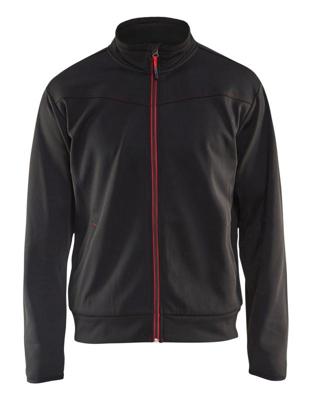 Blåkläder Service Sweatshirt met rits 33622526 | Zwart/Rood | Maat S - 7330509550915