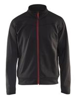 Blåkläder Service Sweatshirt met rits 33622526 | Zwart/Rood | Maat S - 7330509550915 - thumbnail