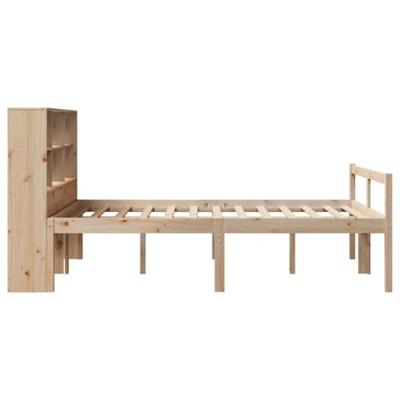 Bed met boekenkast zonder matras massief grenenhout 140x190 cm