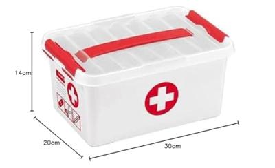 Sunware Q-line first aid box 6 liter met inzet wit/transp/rood