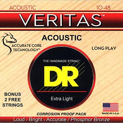 DR Strings VTA-10 Veritas Extra Light 10-48 westerngitaarsnaren DR Strings VTA-10 Veritas Extra Light 10-48 westerngitaarsnaren