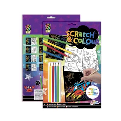 Grafix Knutselset scratch en kleuren a4