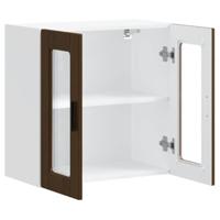 Keukenbovenkast met glazen deur Porto bruin eikenkleur - thumbnail