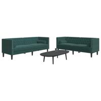 2-delige Loungeset Chesterfield en bolsters fluweel donkergroen - thumbnail