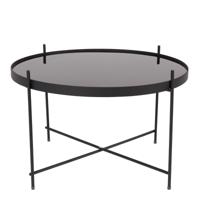 Zuiver Ronde Salontafel 'Cupid' Glas, kleur Zwart - thumbnail