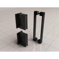 Wiesbaden Scharnierset + Hendel tbv Nisdeur Zonder Profiel Mat Zwart - thumbnail