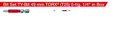 Wiha 7045TY925 Bitset TY-bit 49 mm TORX® (T25) 5-delig 1/4" E6,3 in box - 42131 Wiha 7045TY925 Bitset TY-bit 49 mm TORX® (T25) 5-delig 1/4" E6,3 in box - 42131