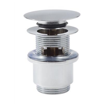 Stop/go Afvoerplug Clou InBe Met Overloop Met Platte Afdekkap Rond Chroom Stop/go Afvoerplug Clou InBe Met Overloop Met Platte Afdekkap Rond Chroom