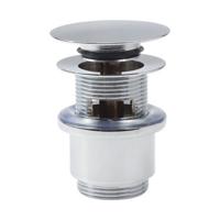 Stop/go Afvoerplug Clou InBe Met Overloop Met Platte Afdekkap Rond Chroom - thumbnail