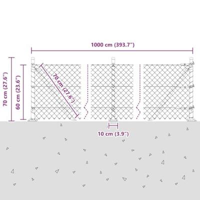 VidaXL Afrasteringspaal zilver 10 x 0,6 m (40 x 40 mm gaas) staal VidaXL Afrasteringspaal zilver 10 x 0,6 m (40 x 40 mm gaas) staal