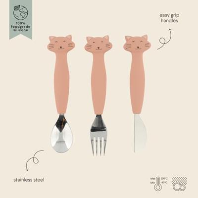Trixie siliconen eetset - mrs. cat, 3st.