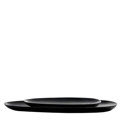 Ethnicraft Ovale Schaal 'Thin Oval' Mahoniehout, Set van 2 stuks, kleur Zwart Ethnicraft Ovale Schaal 'Thin Oval' Mahoniehout, Set van 2 stuks, kleur Zwart