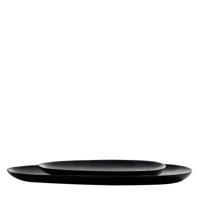 Ethnicraft Ovale Schaal 'Thin Oval' Mahoniehout, Set van 2 stuks, kleur Zwart - thumbnail