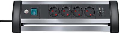 Brennenstuhl Alu-Office-Line 4-voudig USB