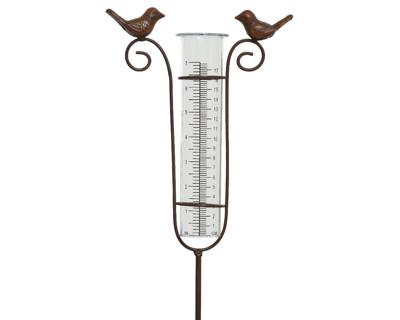 Regenmeter polyresin H115cm met vogels