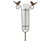 Regenmeter polyresin H115cm met vogels - thumbnail