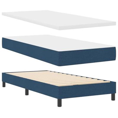 Boxspring bed met matras met hoofdeinde Blauw 90 x 190 cm Stof