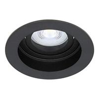 Set van 6 Laredo LED inbouwspots - GU10 4 Watt 345 lumen - 2700K Warm wit - Dimbaar - verzonken - Rond - Kantelbaar - IP20 Voor binnen - Zwart - thumbnail