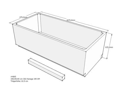 Xenz beterbad baddrager voor kanaga 190x90cm