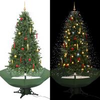 VidaXL Kerstboom sneeuwend met paraplubasis 190 cm groen - thumbnail